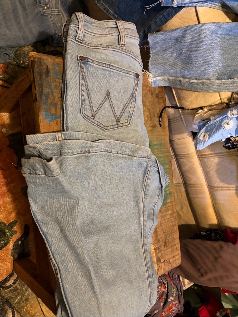 Wrangler Light Blue High-Rise Women's Jeans - trumpet flares